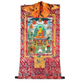 Shakyamuni - Tibetan thangka painting, detailed view