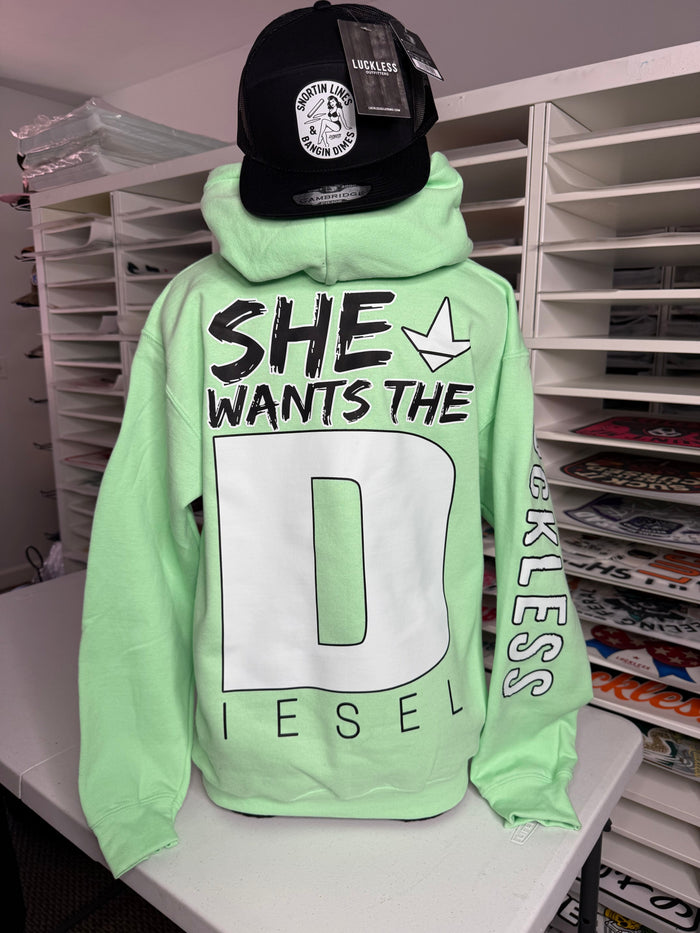 She Wants the Diesel | Funny Men's and Women's Black Country Hoodie