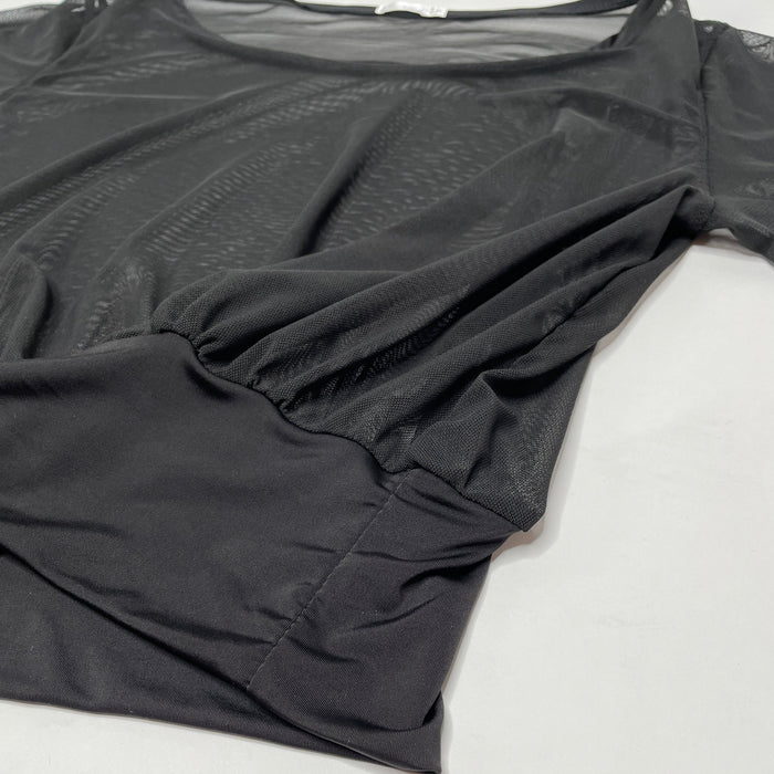 Sheer Mesh Pullover Top / Ballet Warm Up Top / Black Mesh Pullover