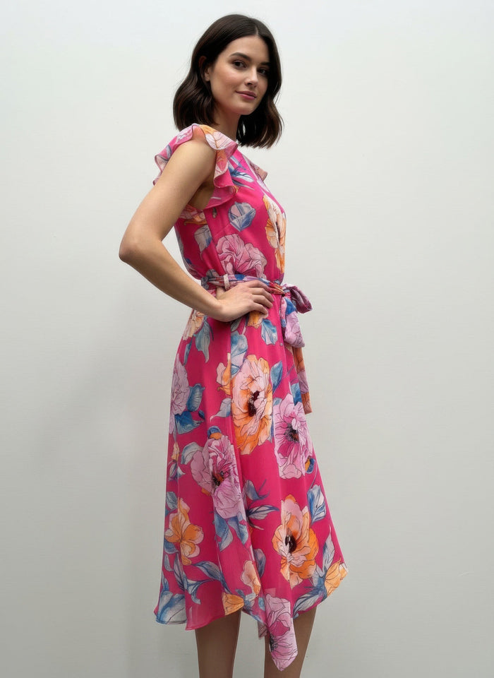 Shelby & Palmer Floral Ruffled Sleeve Dress