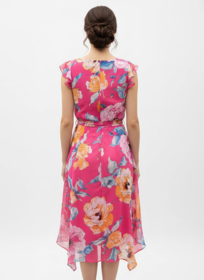 Shelby & Palmer Floral Ruffled Sleeve Dress