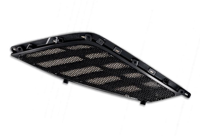 Side Hood Grille Vent Black with Chrome Stripe Driver 2025+ Volvo VN VNL New