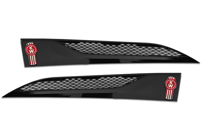 Side Hood Grilles Vent Trim Black Set 2022+ Kenworth T680 Next Gen