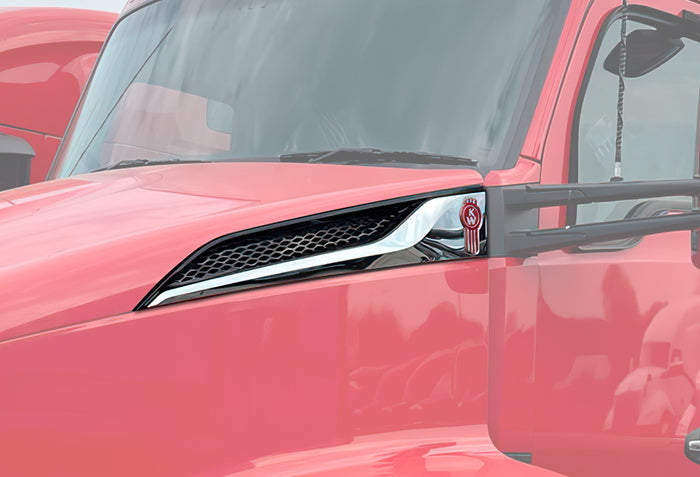 Side Hood Grilles Vent Trim Chrome Set 2022+ Kenworth T680 Next Gen