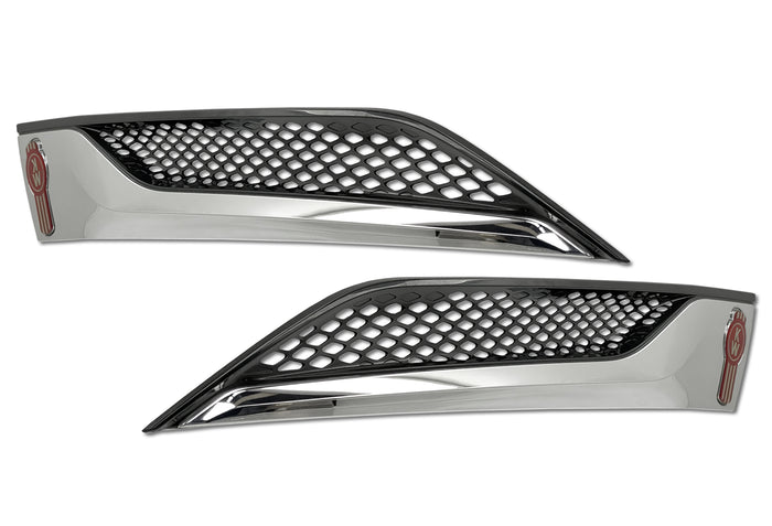 Side Hood Grilles Vent Trim Chrome Set 2022+ Kenworth T680 Next Gen