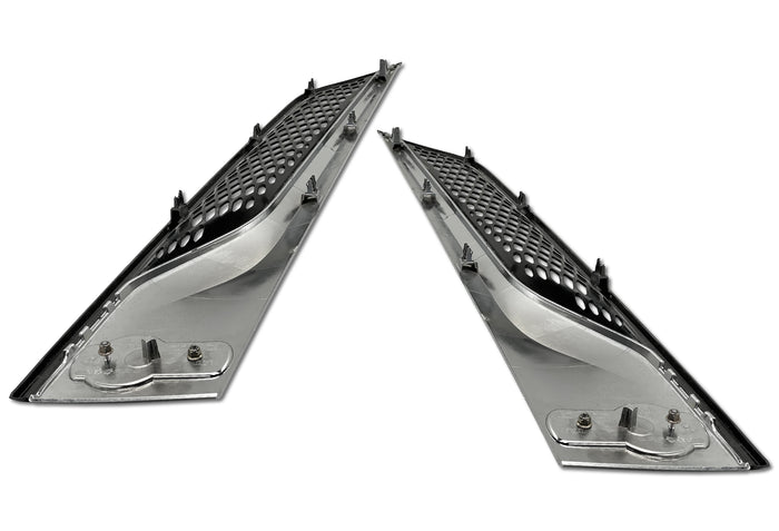 Side Hood Grilles Vent Trim Chrome Set 2022+ Kenworth T680 Next Gen