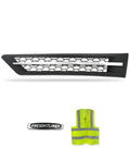 Side Hood Vent Black with Chrome Stripe Driver 2018+ Freightliner Cascadia 116 126