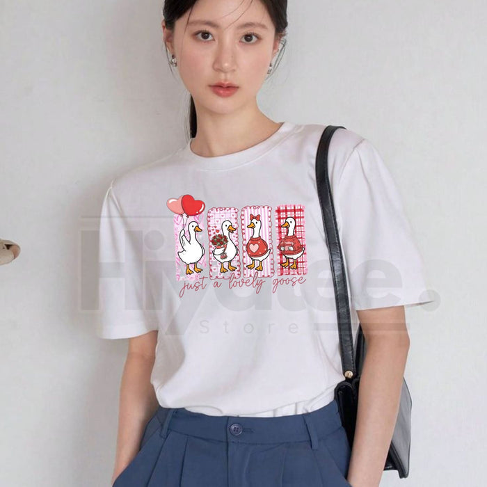"Silly Goose" Valentine's T-Shirt – Cute Coquette Goose Valentine Unisex Tee