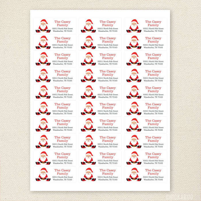 Sitting Santa Christmas Address Labels