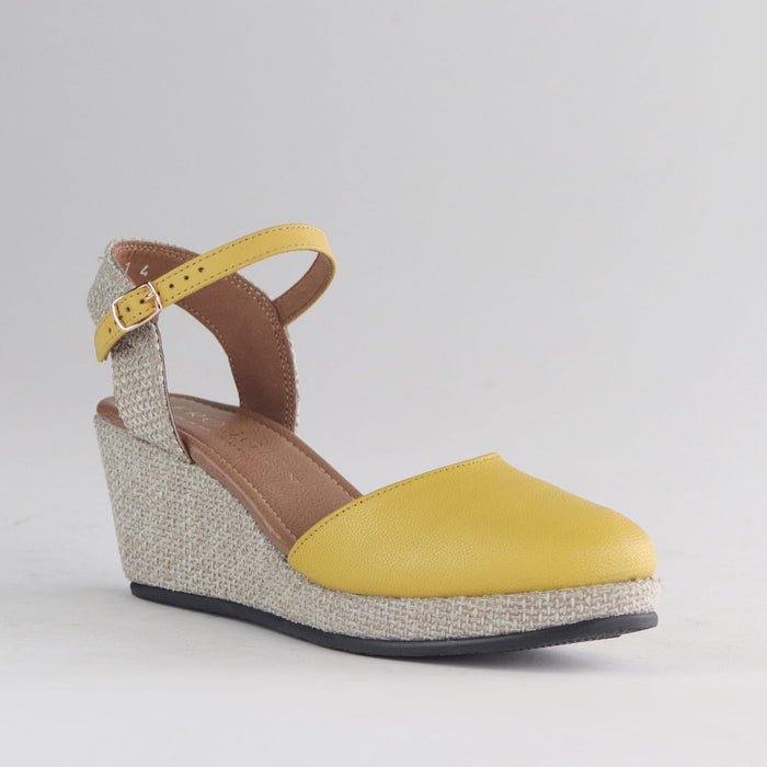 Froggie Women's Slingback Wedge- Butter Multi Leather- 10609 - side angle.