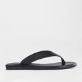 Froggie Women's Slip Slop Sandal-Black Leather - 13001 - side.