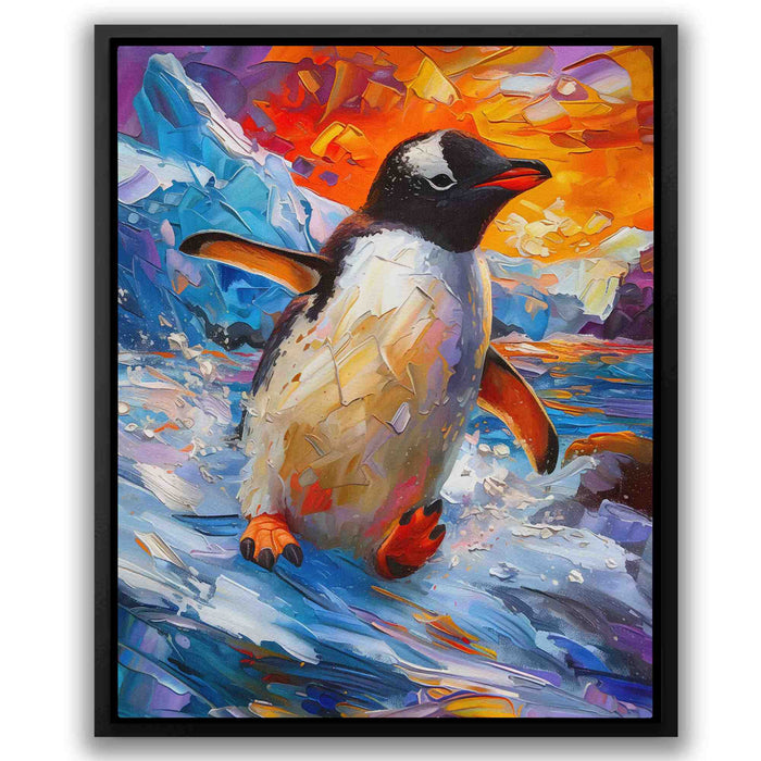Slippery Penguin - Canvas Wall Art
