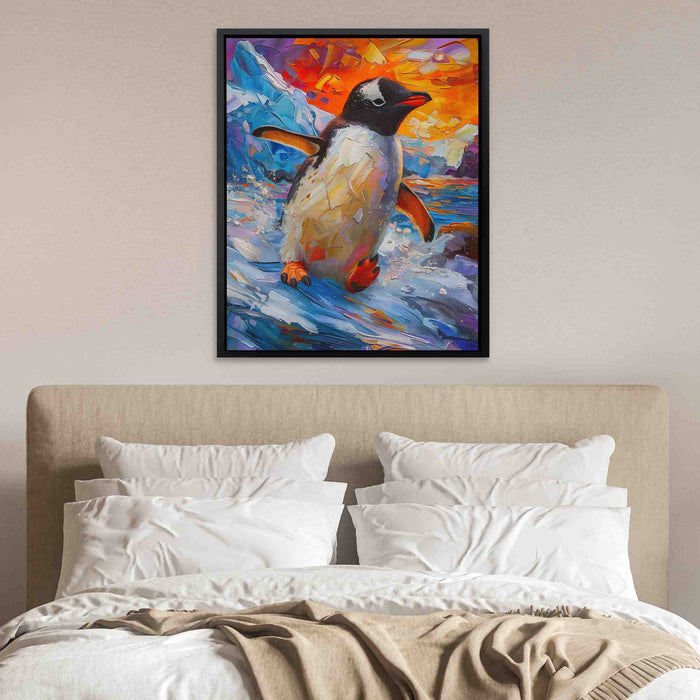 Slippery Penguin - Framed Art Print