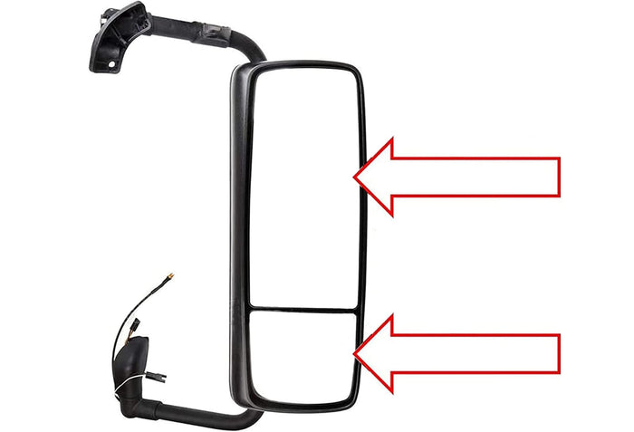 Small Lower and Big Door Mirrors 2004+ Volvo VNL VNM VNX
