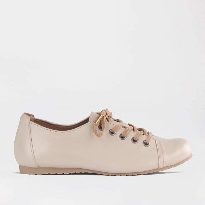 Factory Shop Shoes Froggie Women’s Sneaker- Ivory Leather - 13032 - side.