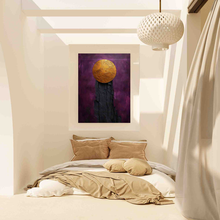 Solar Oasis - Abstract Wall Art in Black Frame