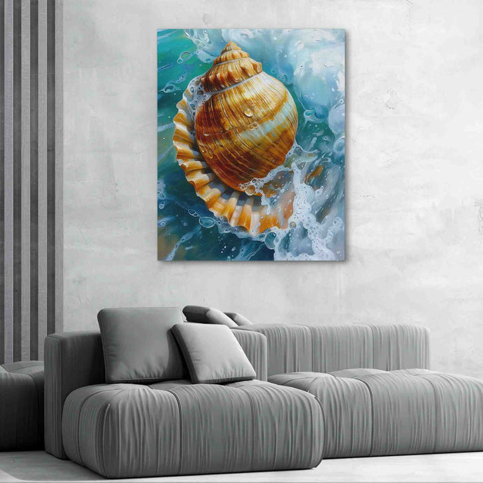 Sparkling Wave - Beach House Wall Art in Black Frame
