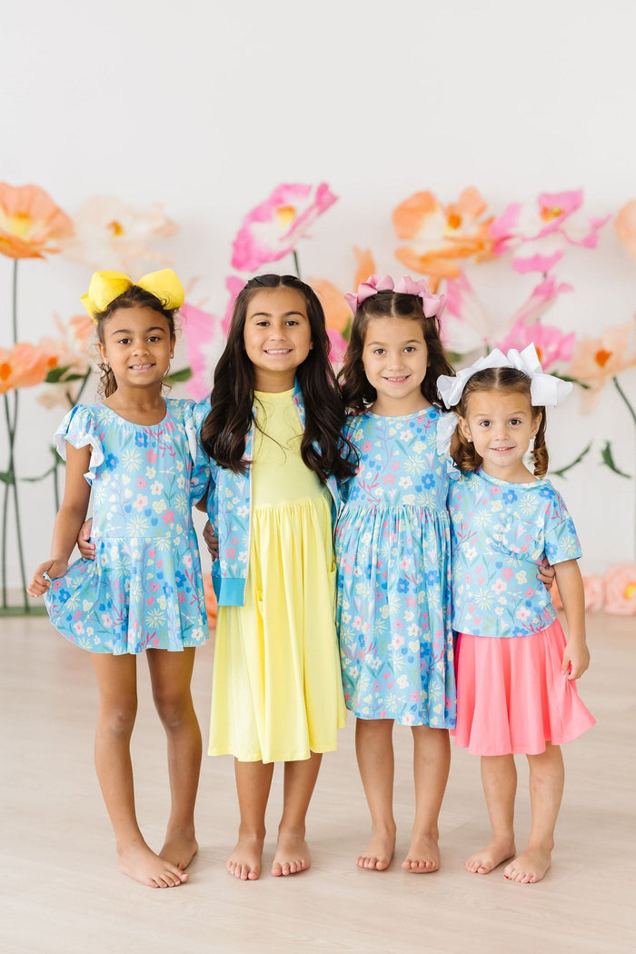 Springtime Flutter Sleeve Twirl Dress