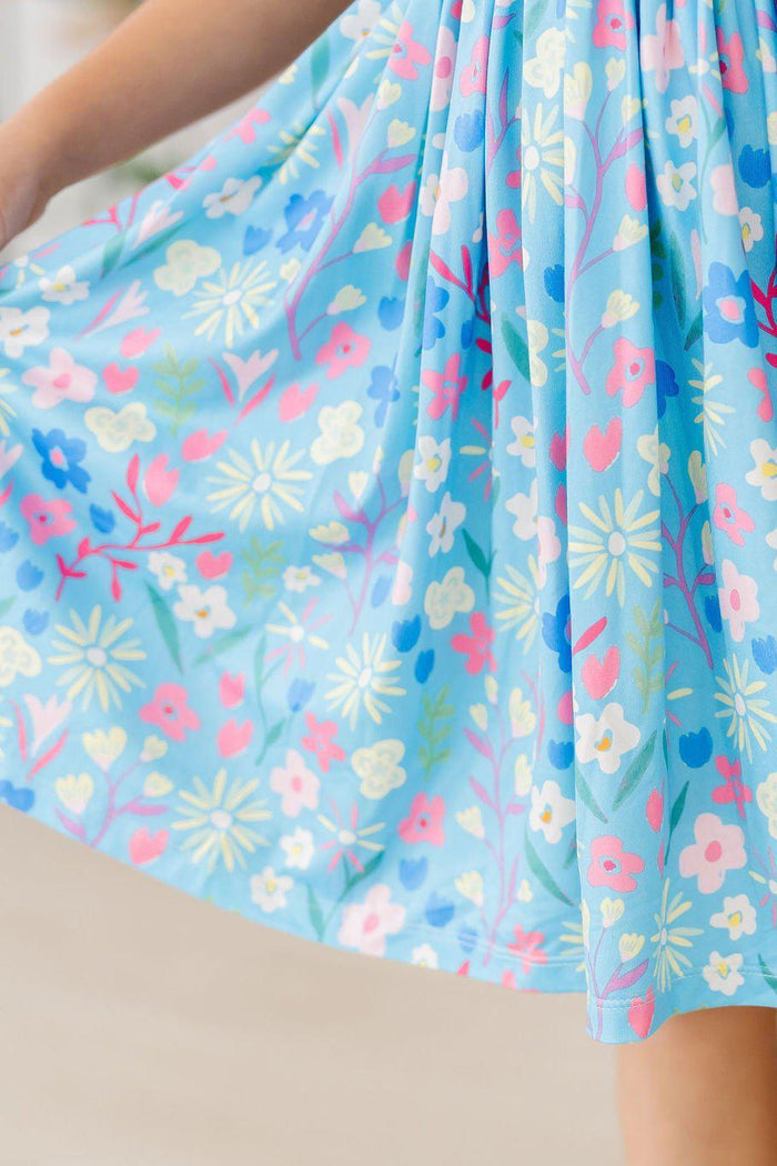 Springtime Flutter Sleeve Twirl Dress