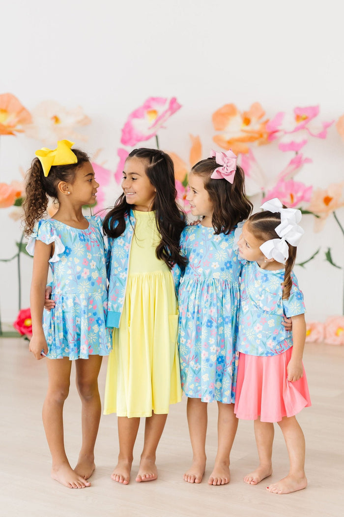 Springtime Flutter Sleeve Twirl Dress