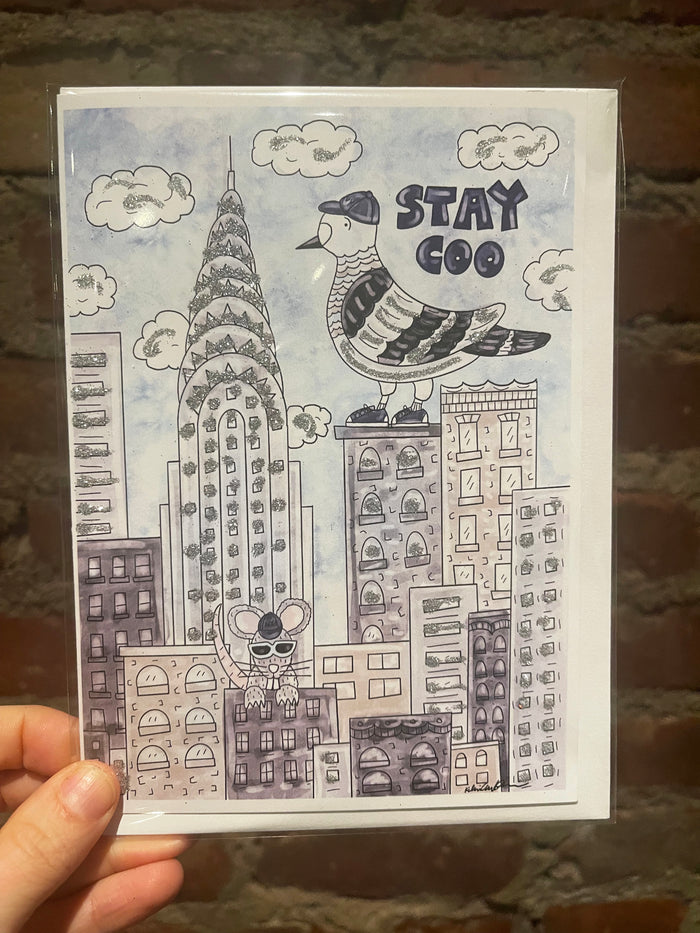 Stay Coo Glitter Card