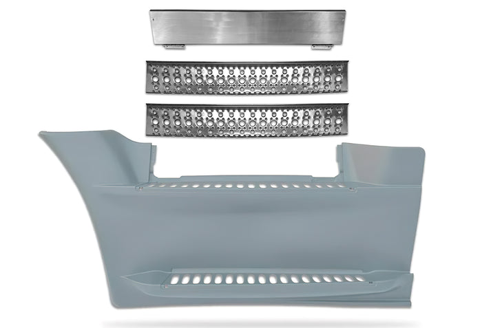 Steps 37.5" & Step Skirt of Front Side Fairing Aluminum Metal Set Driver 2008-2017 Freightliner Cascadia 125