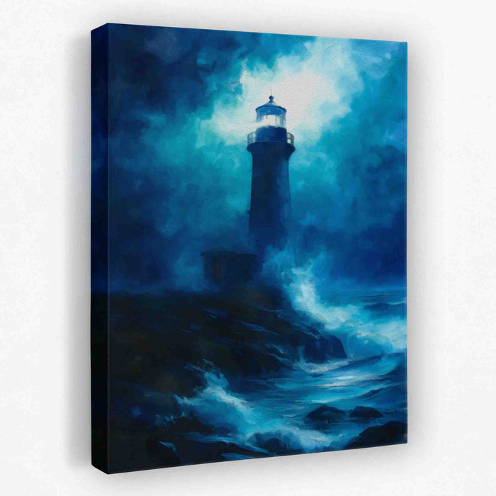 Stormy Wave - Aqua Canvas Wall Art