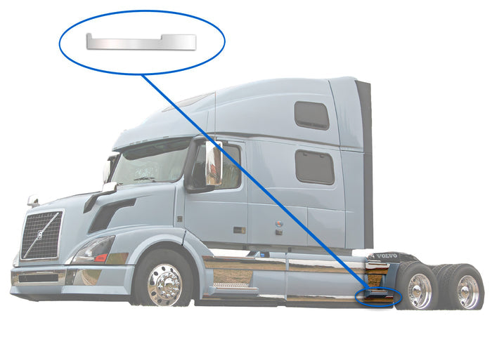 Stripe Chrome Trim for Rear Step Fairing Panel 33" (85 cm) Driver Side (12L) 2004-2017 Volvo VNL