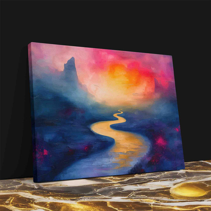 Summer River - Colorful Horizontal Canvas Print