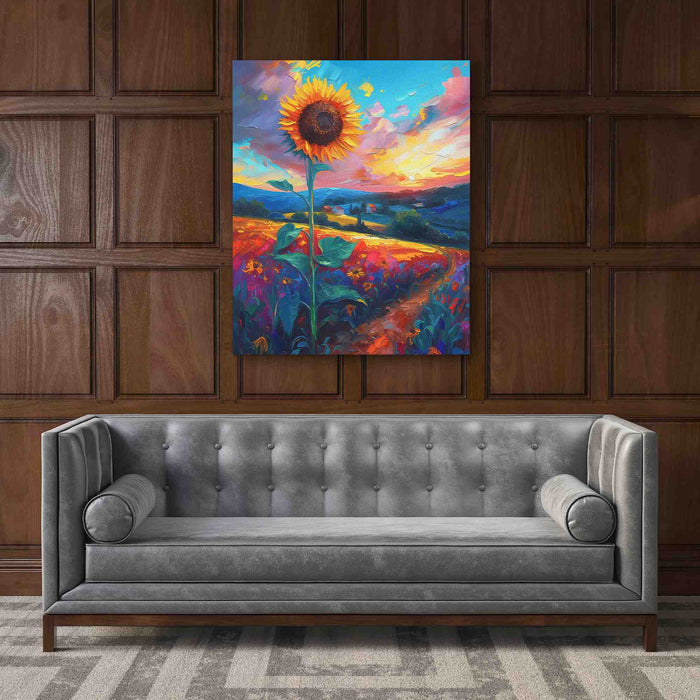 Sunflower Field - Colorful Wall Art