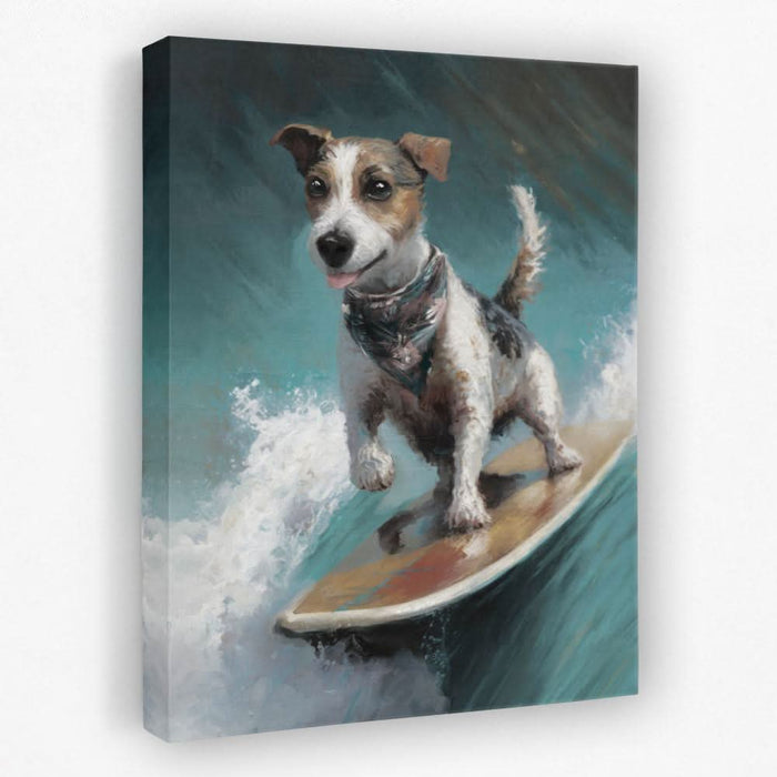 Surf Dog - Animals Canvas Wall Art