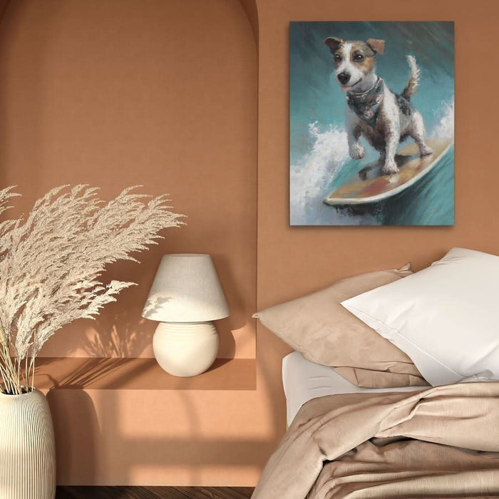 Surf Dog - Pop Art Canvas Wall Art