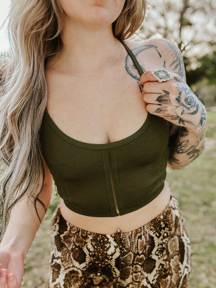 Sweet + Seamless Bralette - Olive