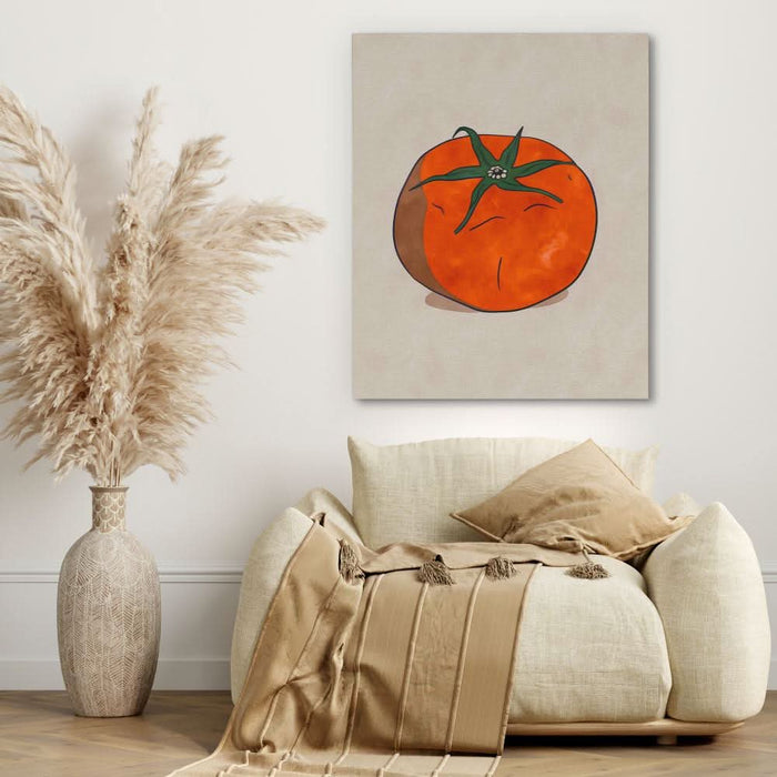 Sweet Tomato - Minimalist Wall Art in Black Frame
