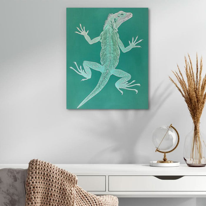 Teal Iguana - Large Contemporary Canvas Print