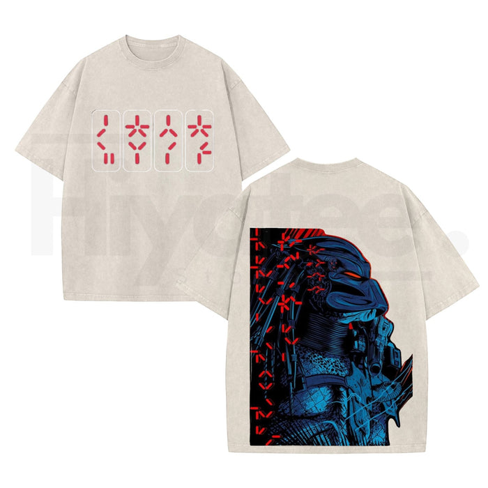 "The Predator" 1987 Classic Horror Movie Vintage Washed Tee – Retro Sci-Fi Action Streetwear