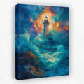 Thrashing Waves - Aqua Canvas Wall Art