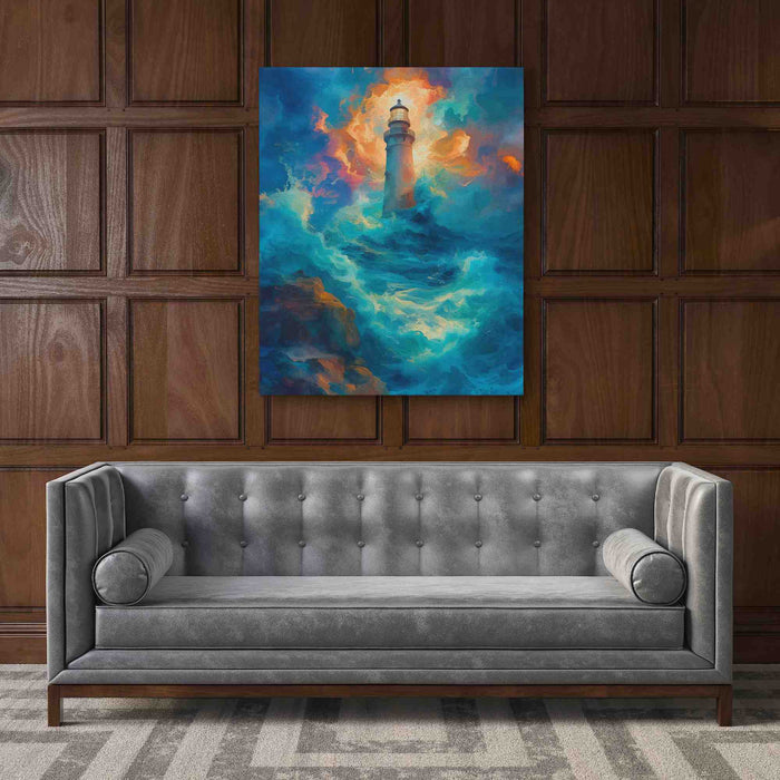 Thrashing Waves - Blue Wall Art