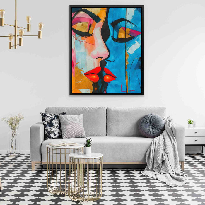 Timeless Love - Pop Art Blue Canvas Wall Art