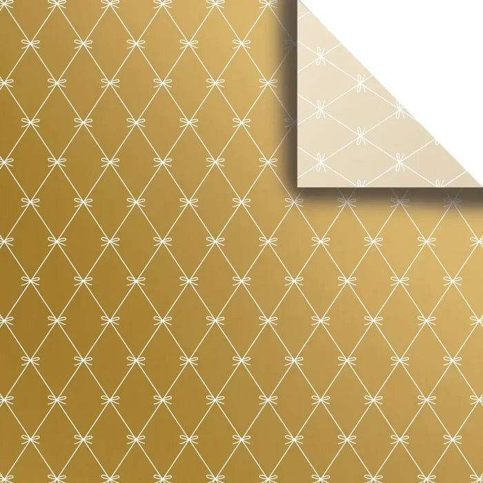 Tissue - Printed - Beautiful Bows Gold (Recycled Fiber)