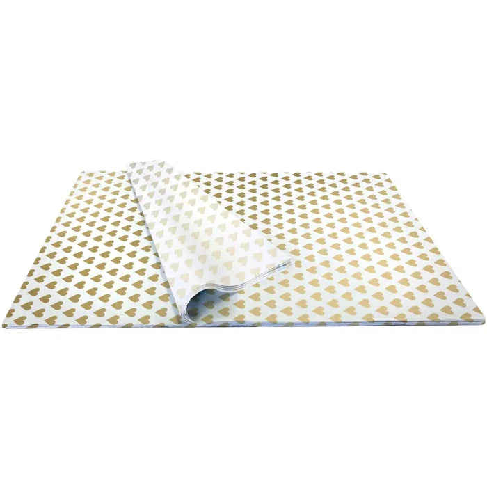 Tissue - Printed - Golden Hearts