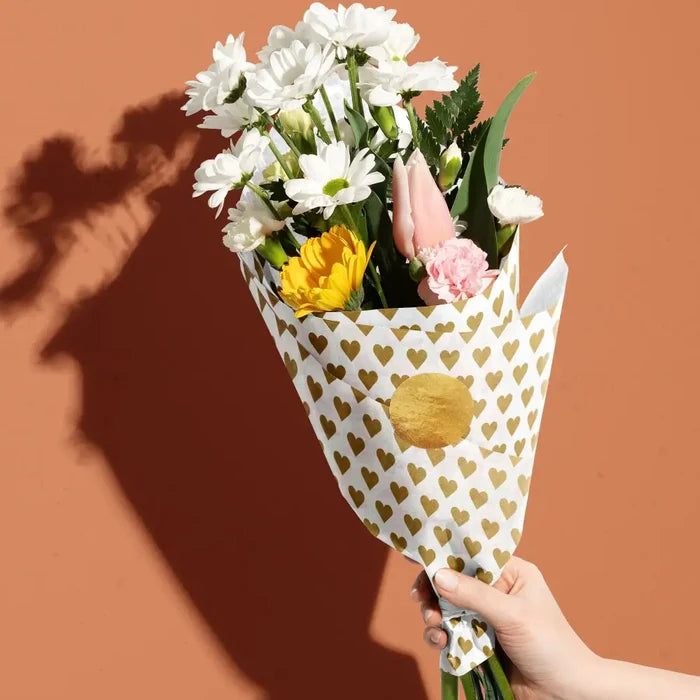Tissue - Printed - Golden Hearts