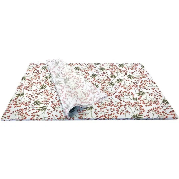Tissue - Printed - Snow Berries (Recycled Fiber)