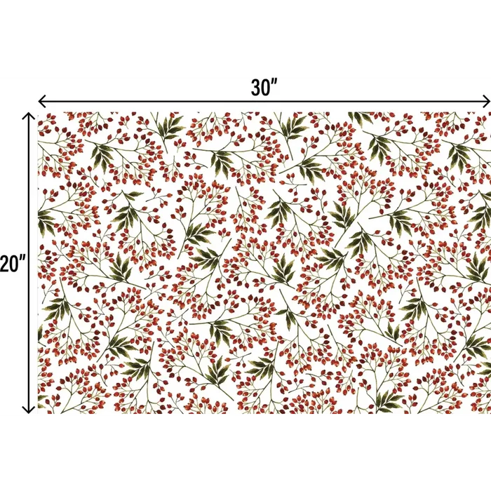 Tissue - Printed - Snow Berries (Recycled Fiber)