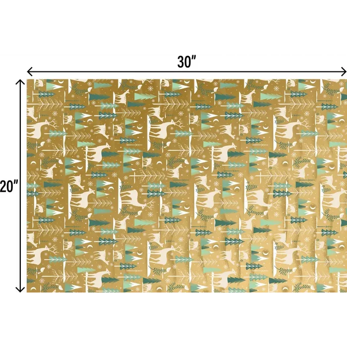 Tissue - Printed - Winter Serenity Gold (Recycled Fiber)