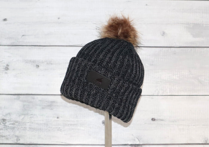 Toddler Acrylic Ribbed Cuff with Pom Hat