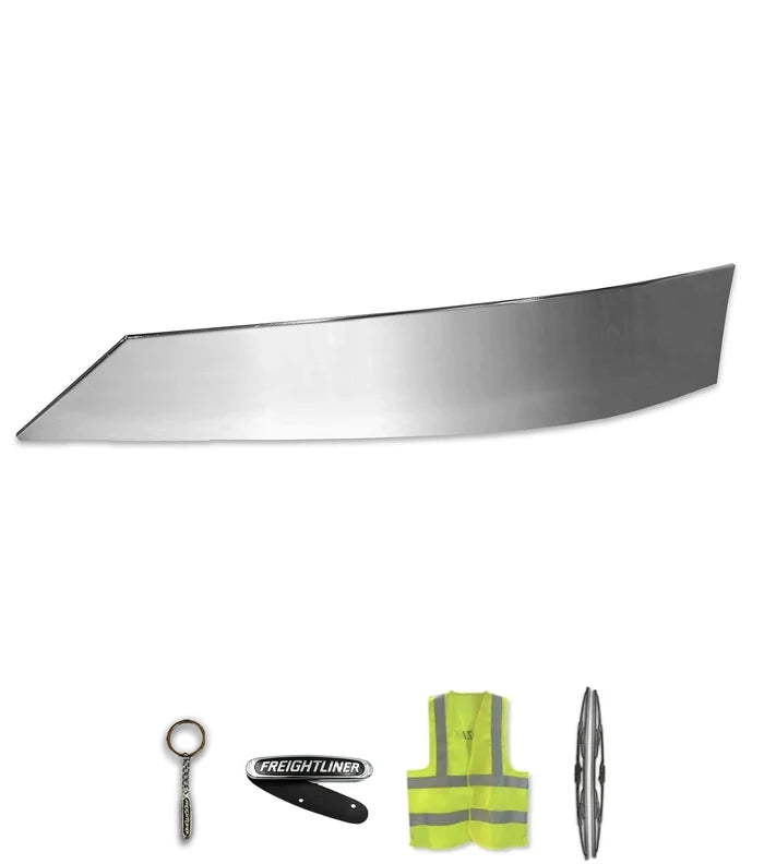 Top Bumper Fin Stainless Steel Driver 14" / 16" Bumper 2008-2017 Freightliner Cascadia 125 113