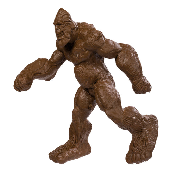 The Toysmith Bigfoot Bendy is a brown plastic figurine from Toysmith, featuring a muscular, ape-like look with oversized hands and feet. Poseable and ideal for display, this bendable figure stands in a walking pose against a white background.