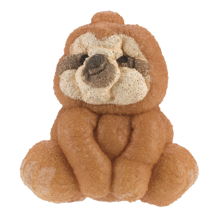 The Toysmith Grow Sloth by Toysmith is a novelty toy shaped like a sloth, featuring brown and beige coloring, detailed facial features, seated with its paws together and a smooth, shiny surface.
