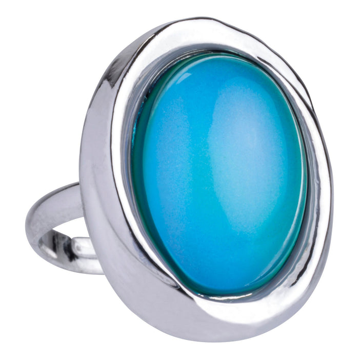 The Toysmith Jumbo Mood Ring by Toysmith features a large, oval-shaped blue gemstone in a smooth bezel setting, shown against a plain white background.